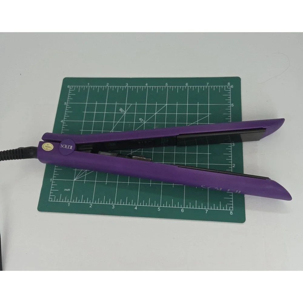 Soleil Professional Solid Ceramic Flat Iron Magnetized Plates Purple Pre-owned